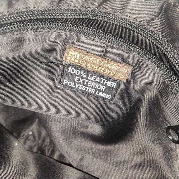 Great American Leather Works Women's Purse Shoulder Bag 100% Black Leather. - Picture 6 of 7